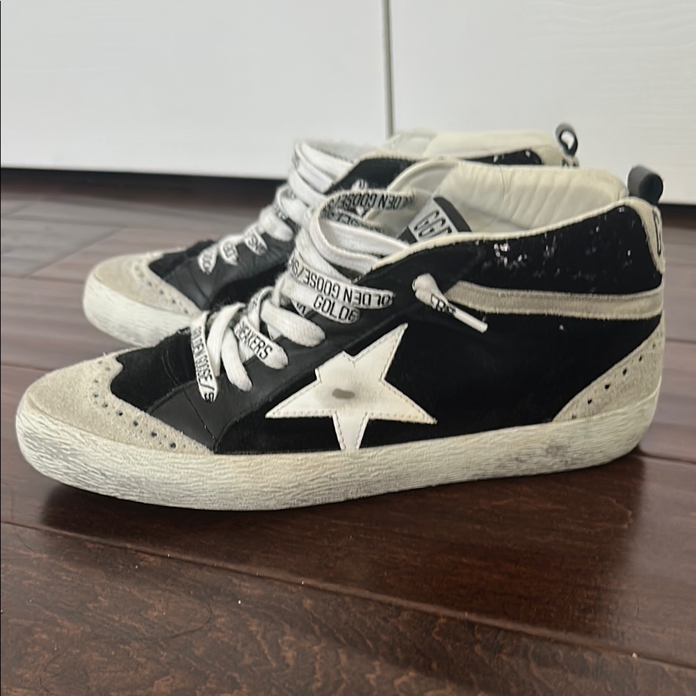 Golden Goose Black And White Vintage Sneakers